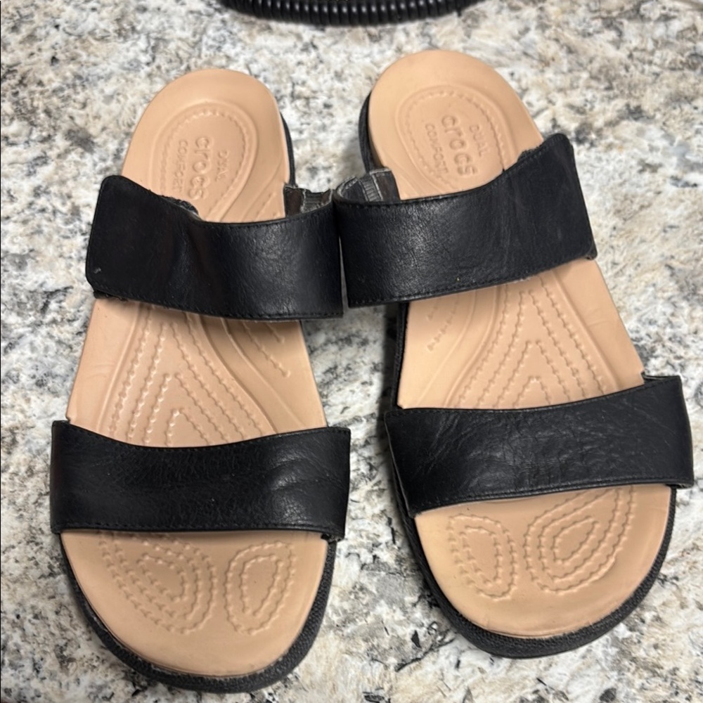 CROCS Black Double Strap Sandals